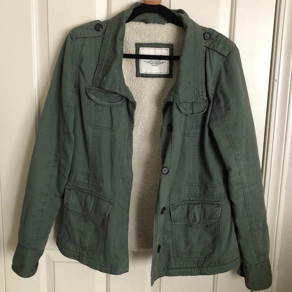 army  green utility cargo  jacket - Picture 6 of 6